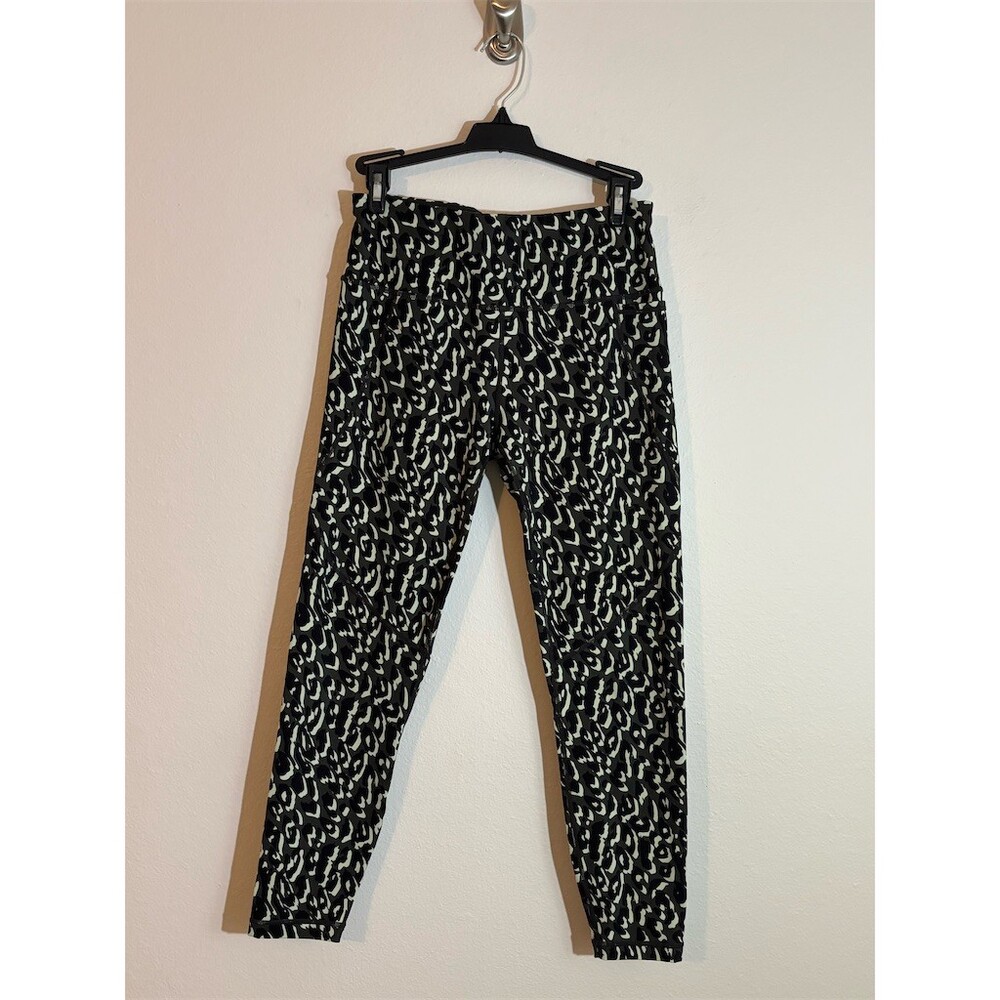Sweaty Betty Power 7/8 Leggings Womens S Black Gray Leopard Print Pocket